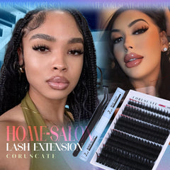 CORUSCATE 16mm lash clusters for balanced volume and subtle length.