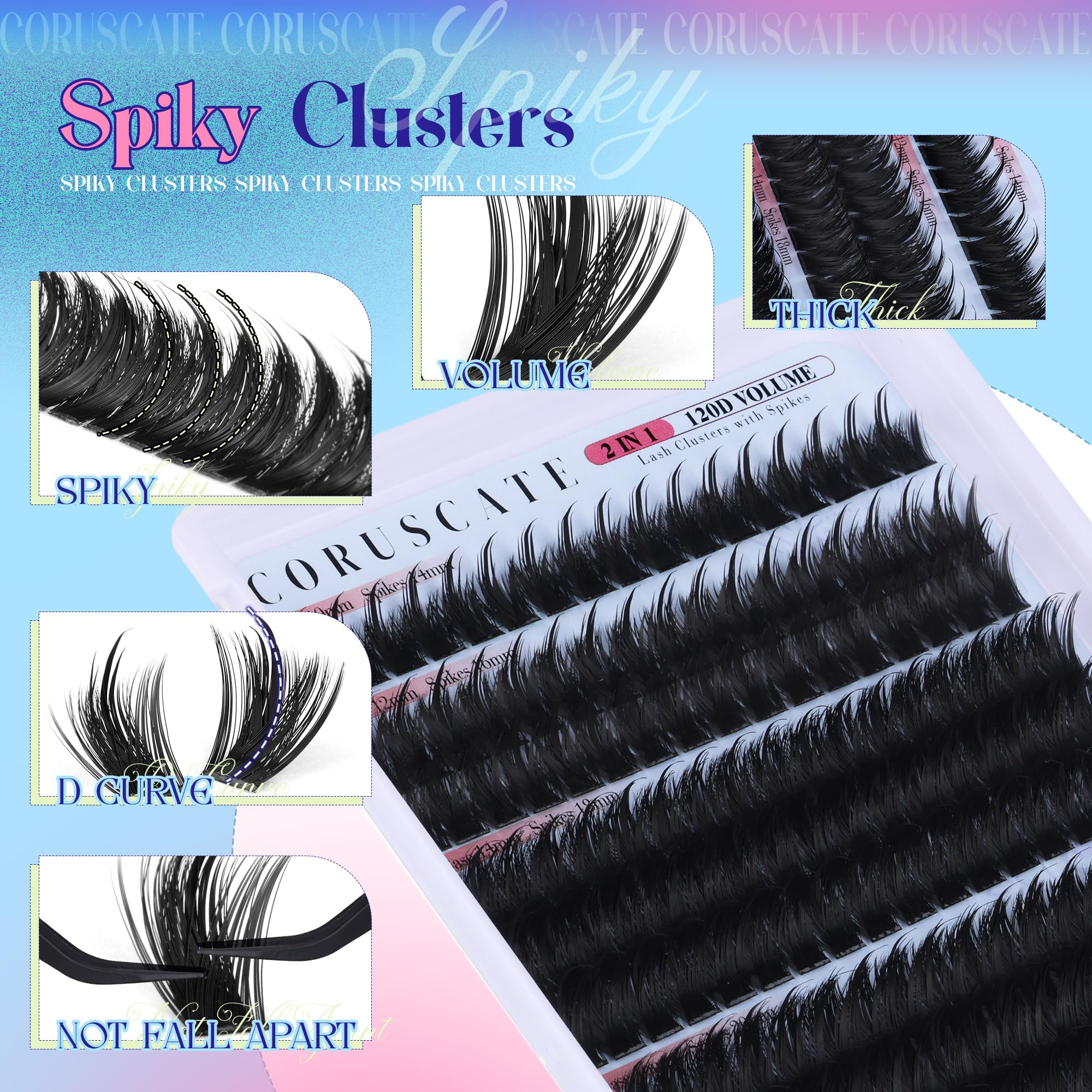 CORUSCATE 22mm lash clusters for extreme length and striking mega style.