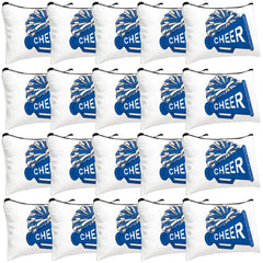 Cosblank cheer makeup bag blue bulk pack showing durable canvas for team gifts