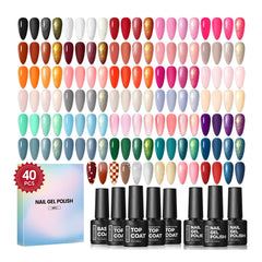 Coscelia 40pcs gel nail polish set close-up bottle detail for smooth color application