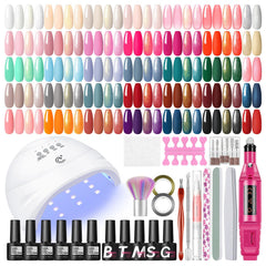COSCELIA 53pcs gel polish kit offers diverse colors for at-home salon-quality nails.