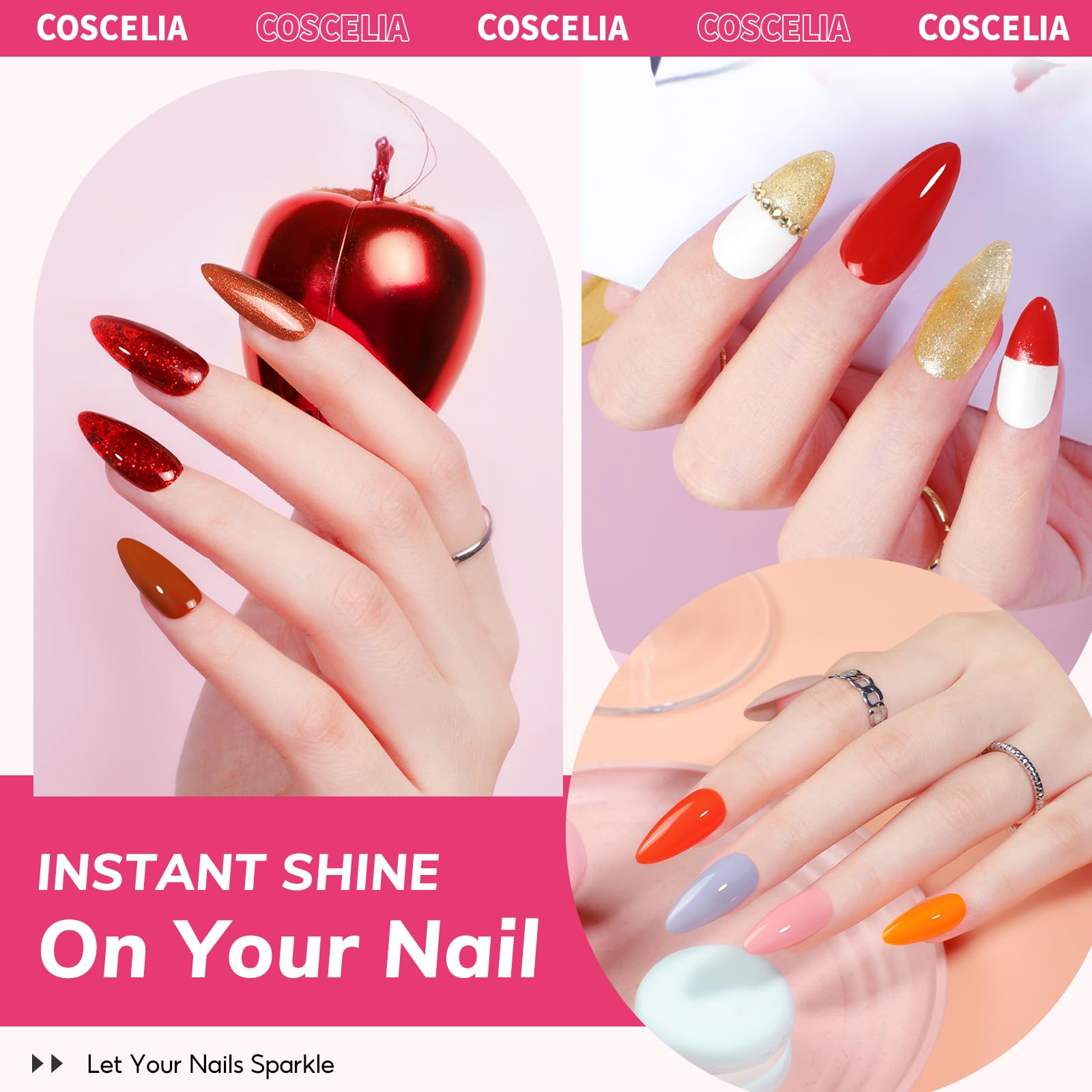 COSCELIA diy-at-home-manicure kit supports creative weekend nail art.