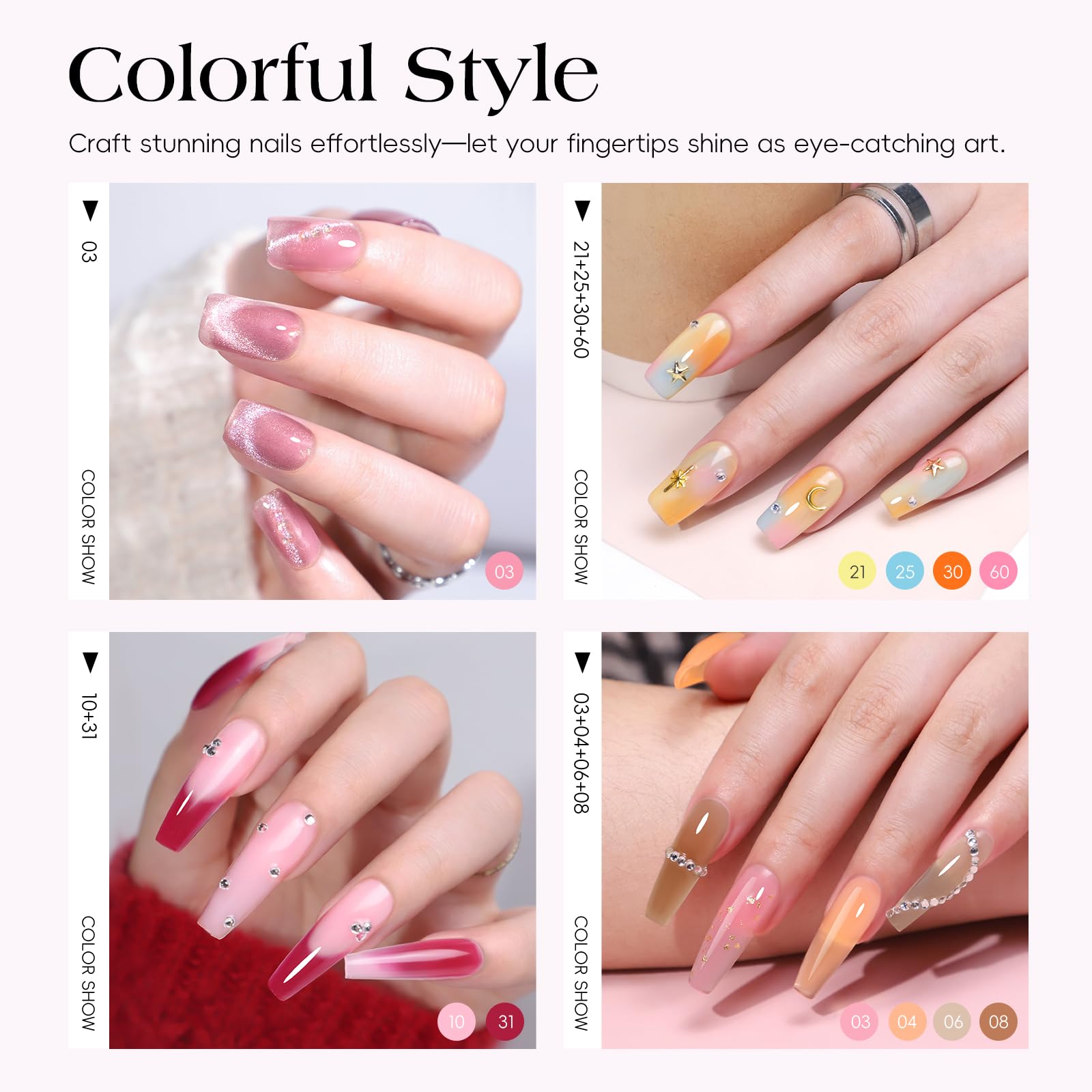 COSCELIA 25-color gel polish palette for versatile designs
