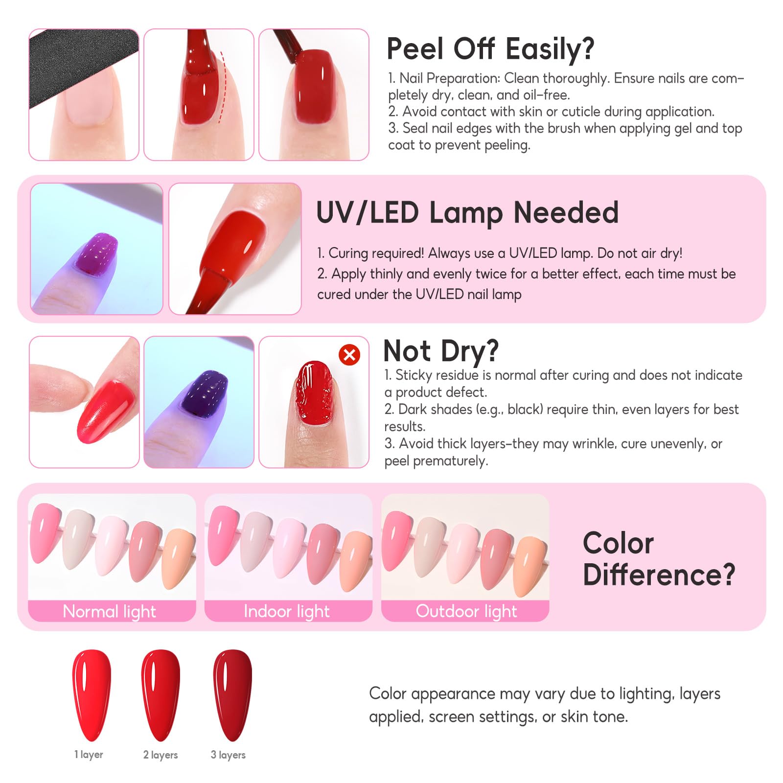 Coscelia glossy vs matte finishes shown on hands for versatile styling