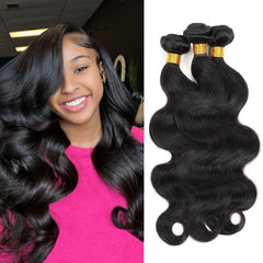 Coshgirl body wave bundles 14-inch closeup showing silky virgin hair for natural blending