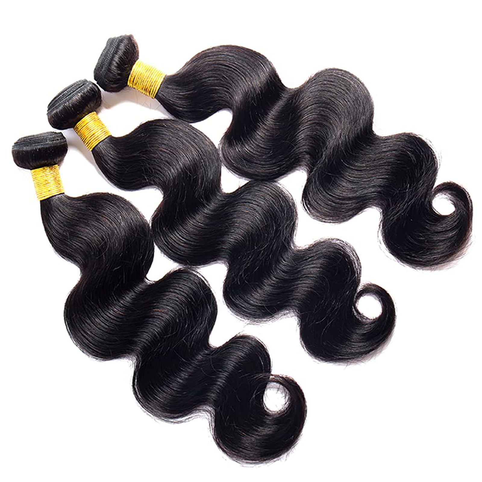 Coshgirl body wave bundles 16-inch on head demonstrating easy styling with full density