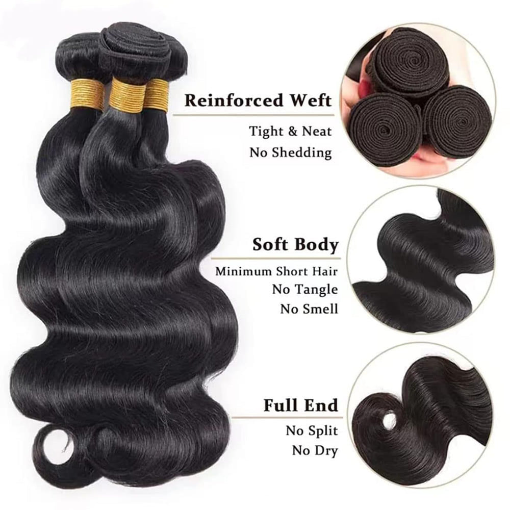 Coshgirl body wave bundles 18-inch extensions highlighting bouncy shiny ends