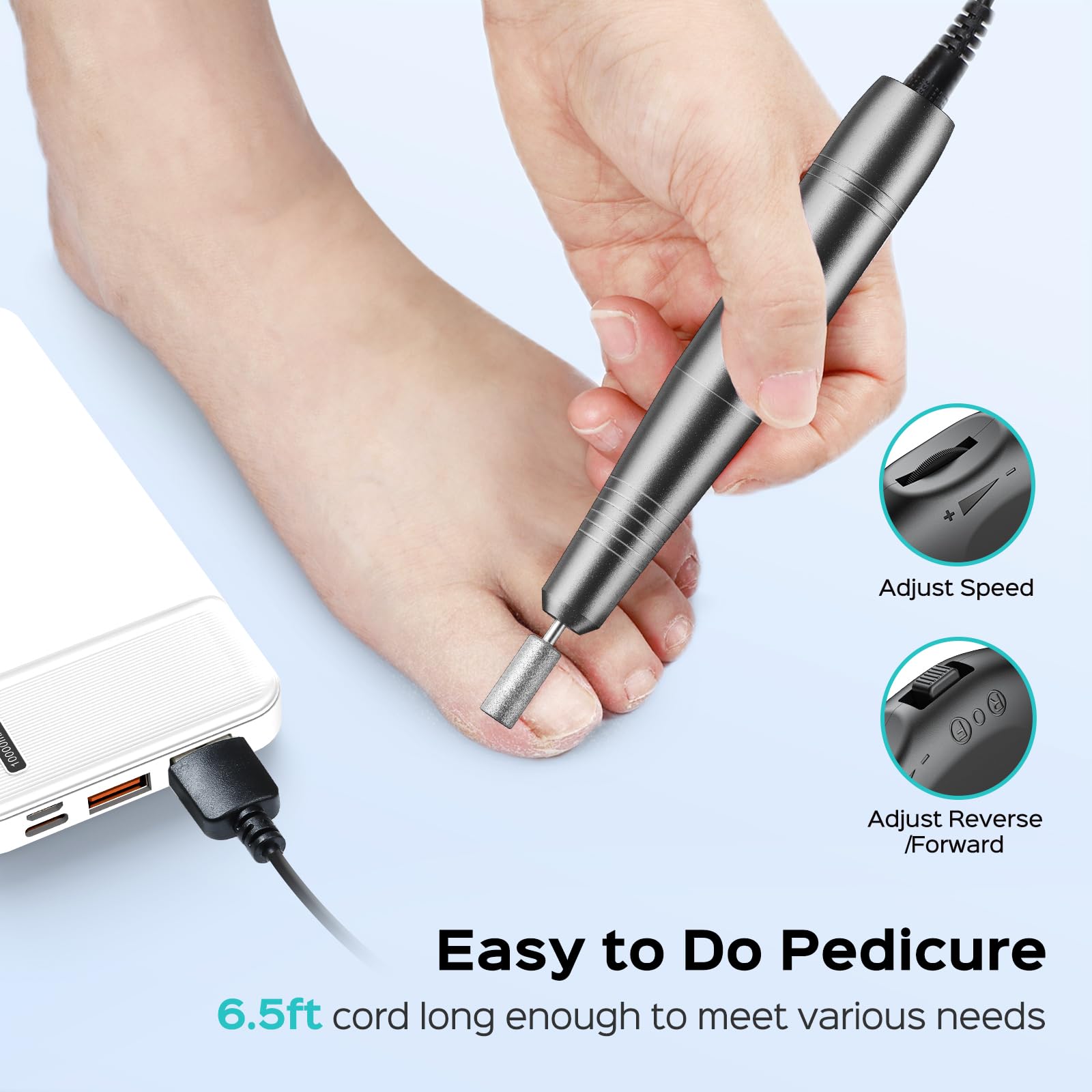 COSLUS 6.5ft control cable provides extended reach during use.