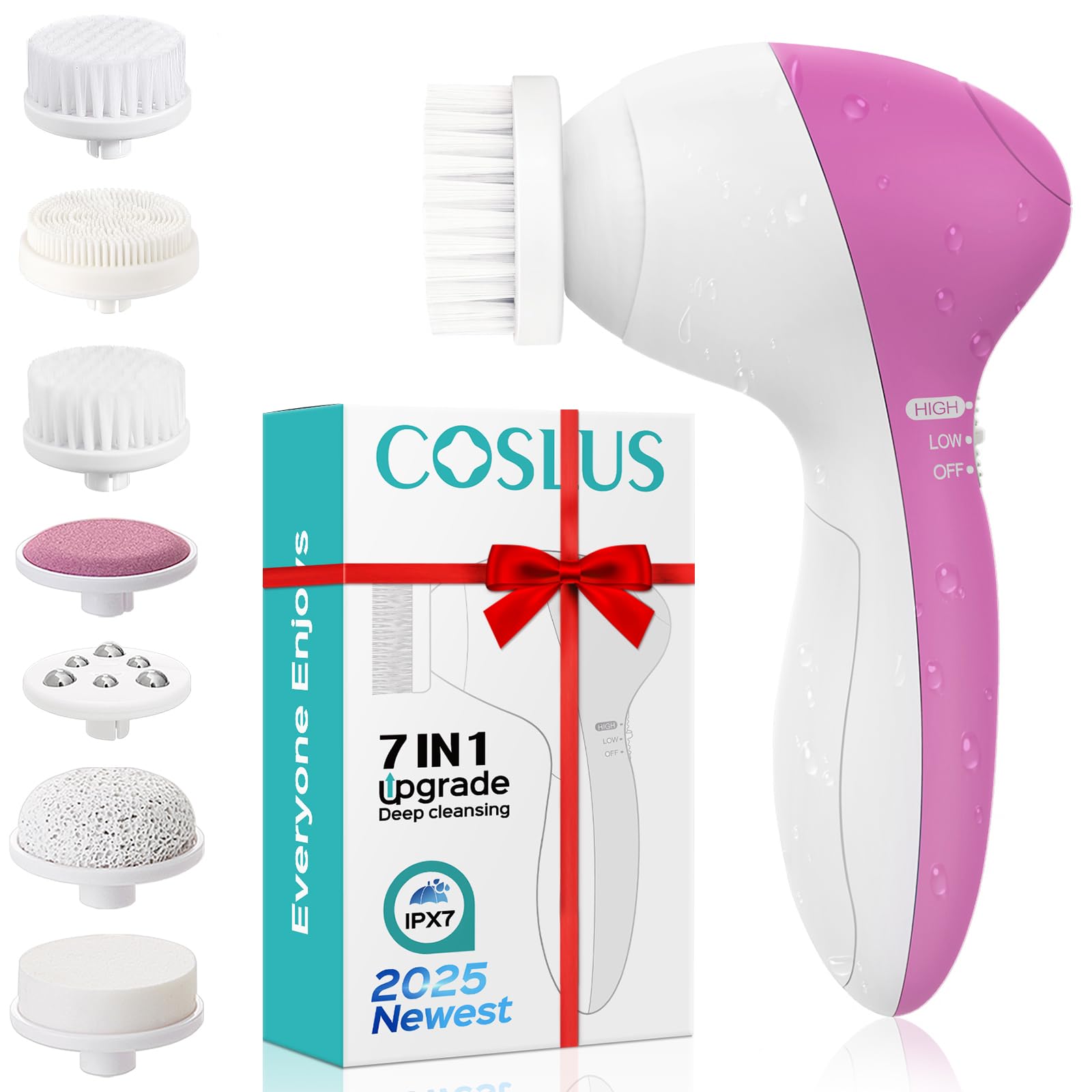COSLUS Facial Cleansing Brush front view for daily deep cleansing routine