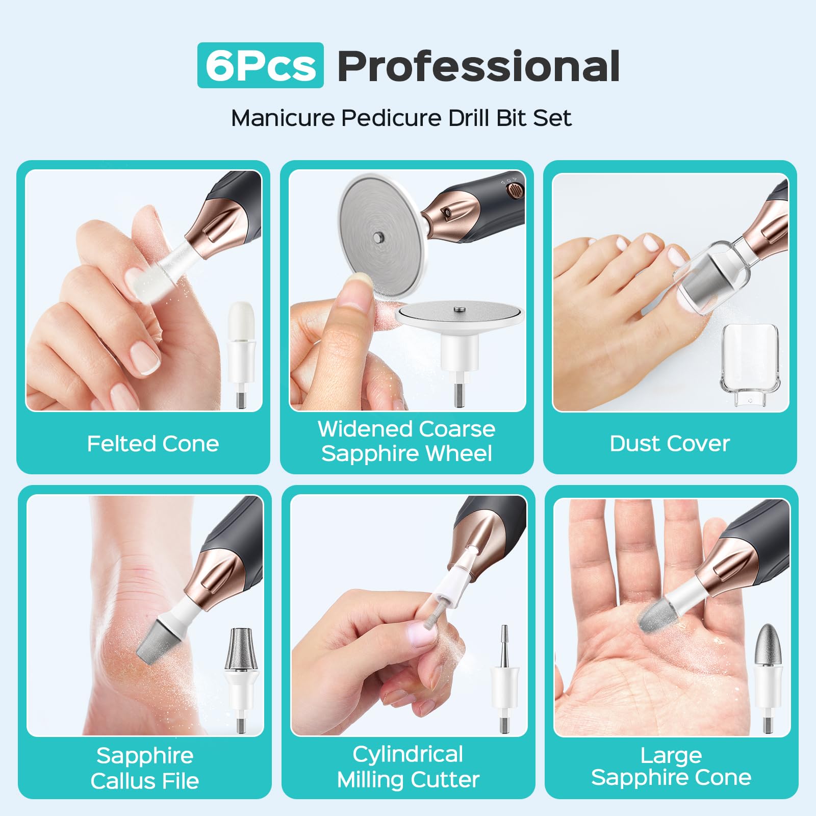 COSLUS detailed manicure-pedicure kit components laid out for easy home use.