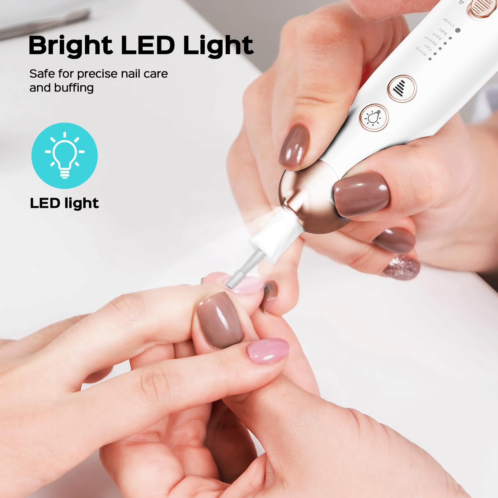 COSLUS compact portable pedicure kit fits easily in bags for travel.