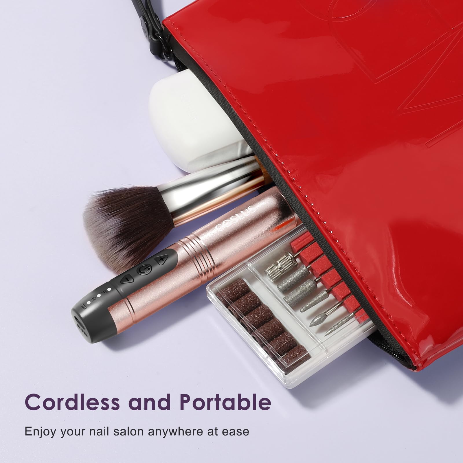COSLUS cordless nail drill battery life allows long sessions without frequent charging.