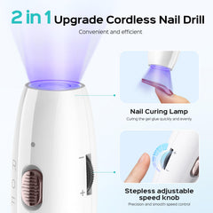 COSLUS built-in lamp image demonstrates 2-in-1 function for efficient gel curing at home.