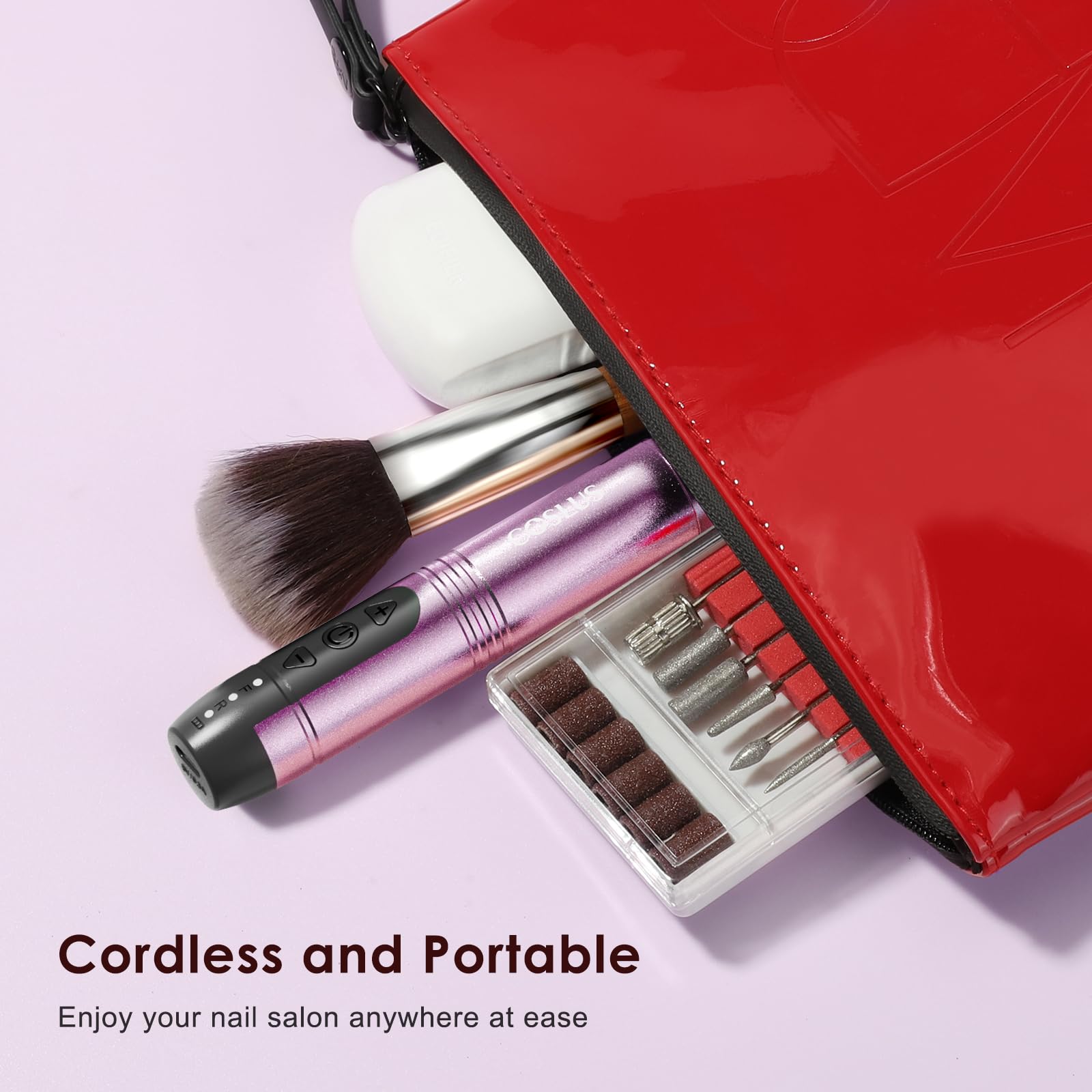 COSLUS cordless nail drill can be used while charging for longer sessions
