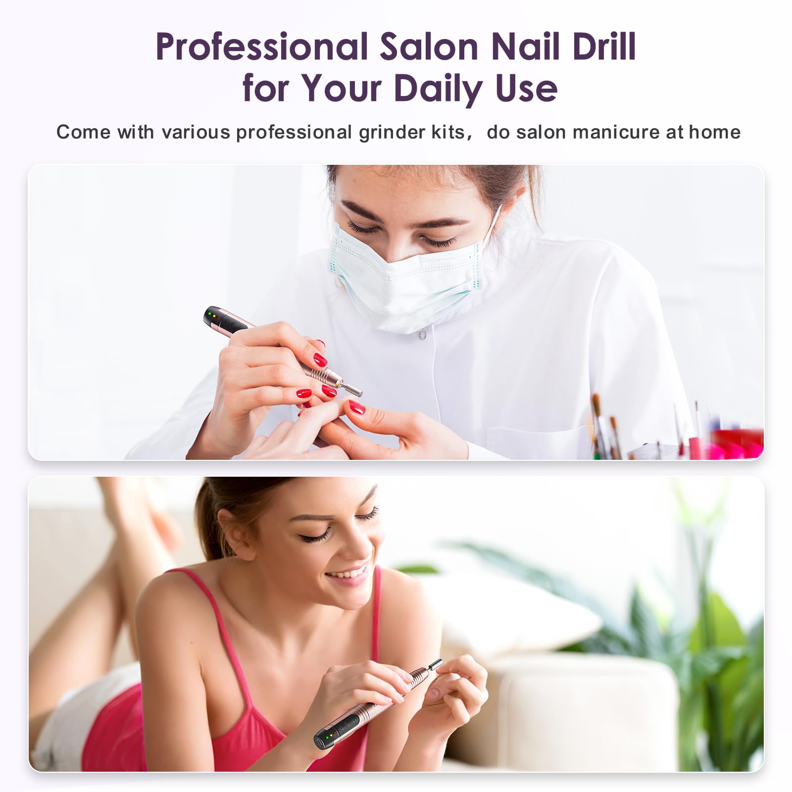 COSLUS cordless nail drill forward reverse feature enables precise shaping.