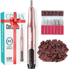 COSLUS cordless nail drill front view highlights portable professional design for on-the-go manicures.