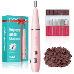 COSLUS cordless nail drill pink handheld for convenient at-home manicures.