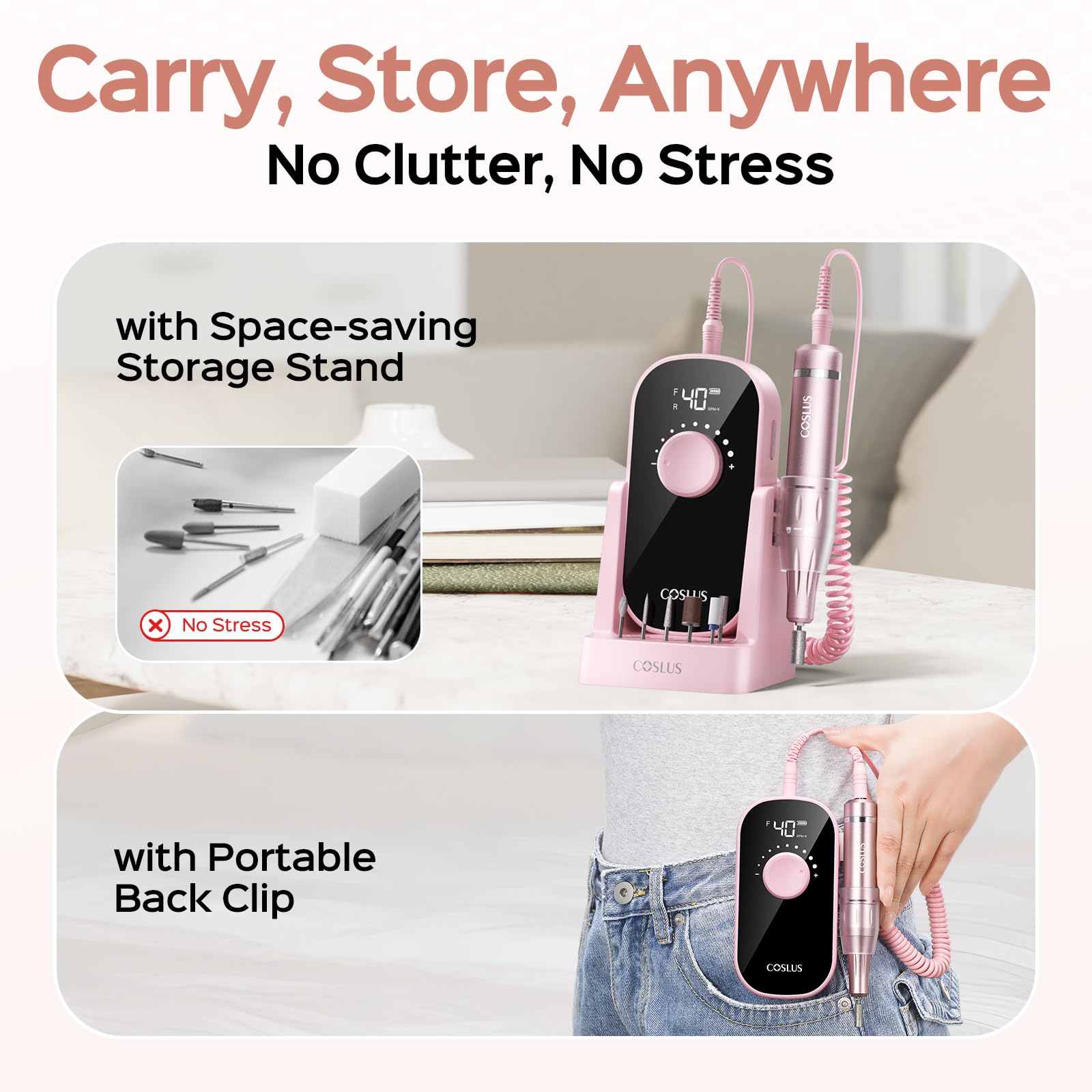 COSLUS storage base keeps bits organized for tidy workspaces.