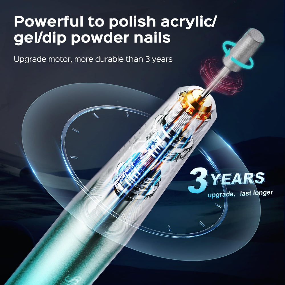 COSLUS electric nail file pen-style design offering comfortable grip and precise speed control.