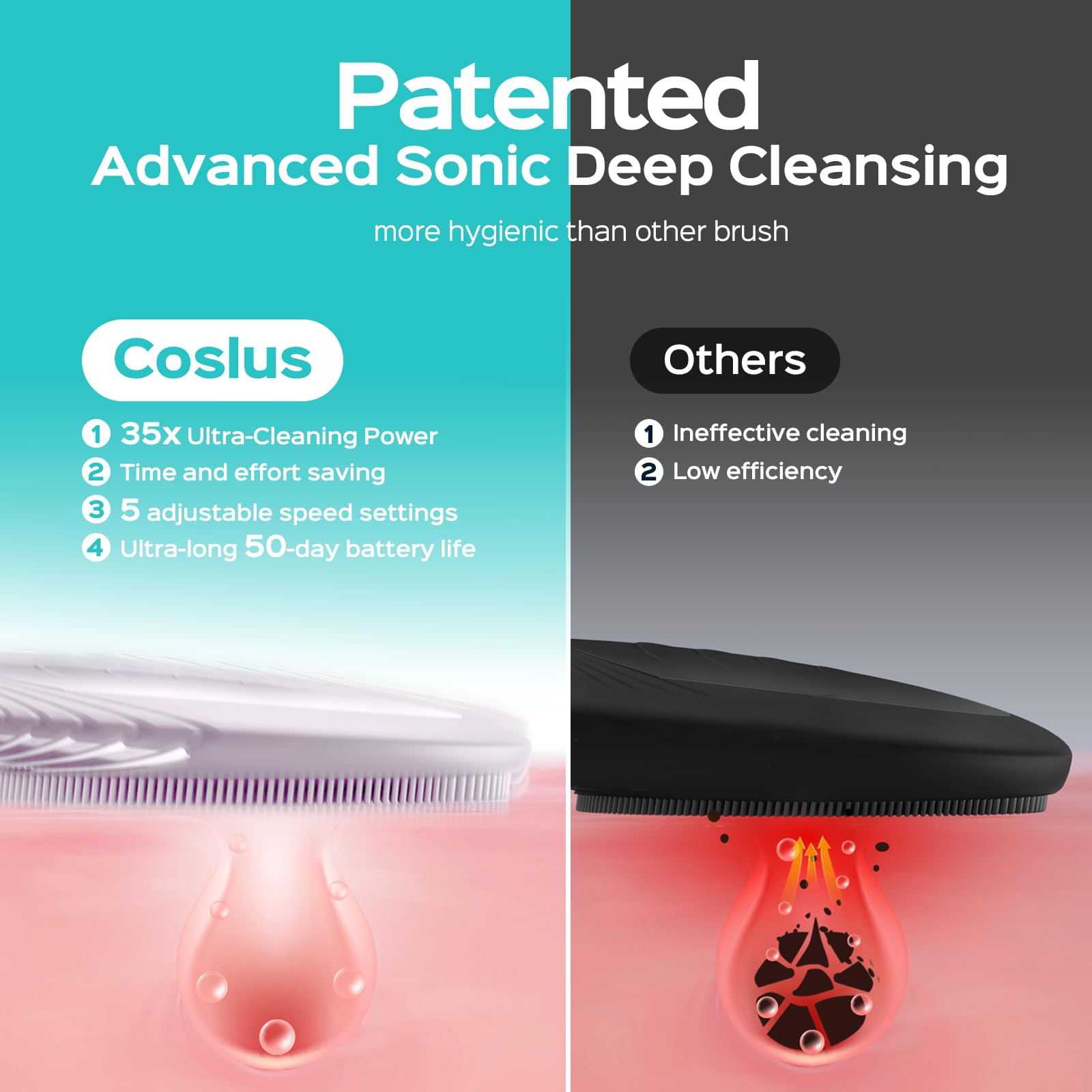 COSLUS Face Scrubber close-up for beard exfoliation and pre-shave prep