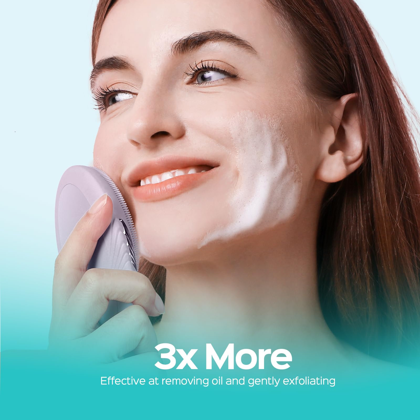 COSLUS Face Scrubber ergonomic navy design with easy grip