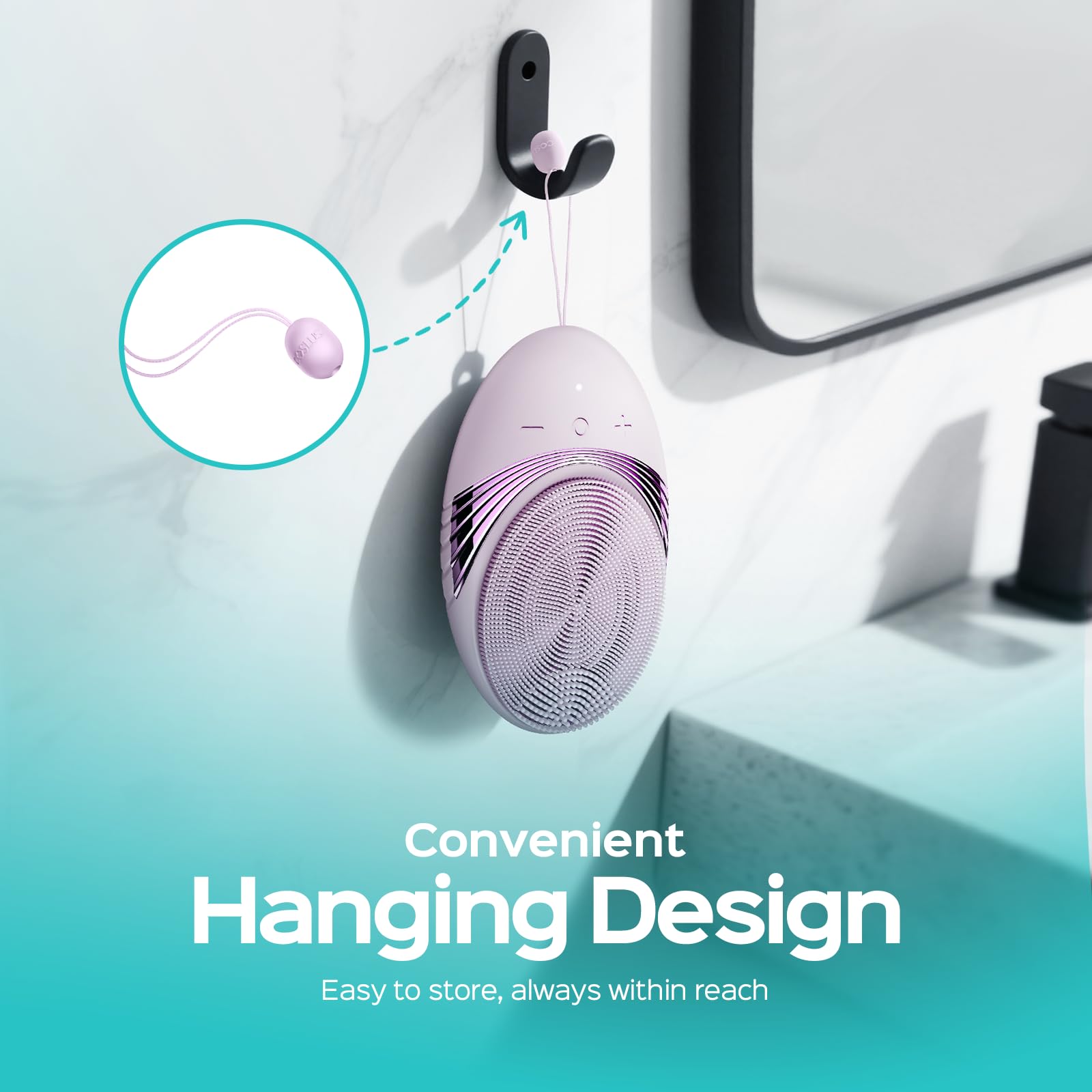 COSLUS Face Scrubber IPX7 waterproof for shower use