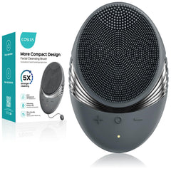 COSLUS facial cleansing brush compact design for travel skincare.