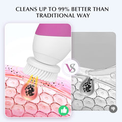 COSLUS facial cleansing brush 2-in-1 in-shower friendly for spa-like routines