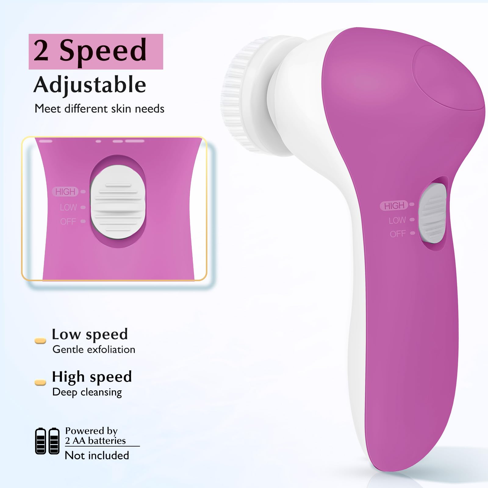 COSLUS facial cleansing brush long-life motor sustains consistent cleansing sessions