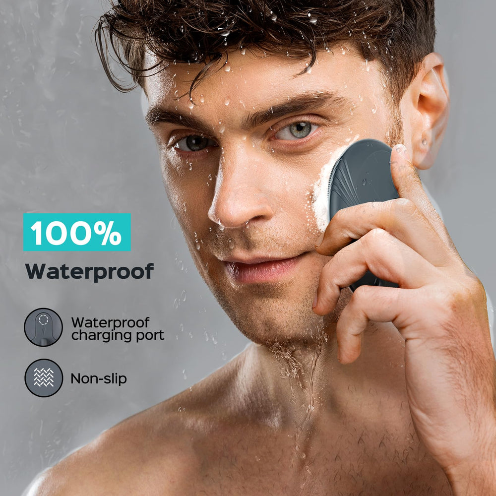 COSLUS IPX7 waterproof cleansing brush suitable for showers.