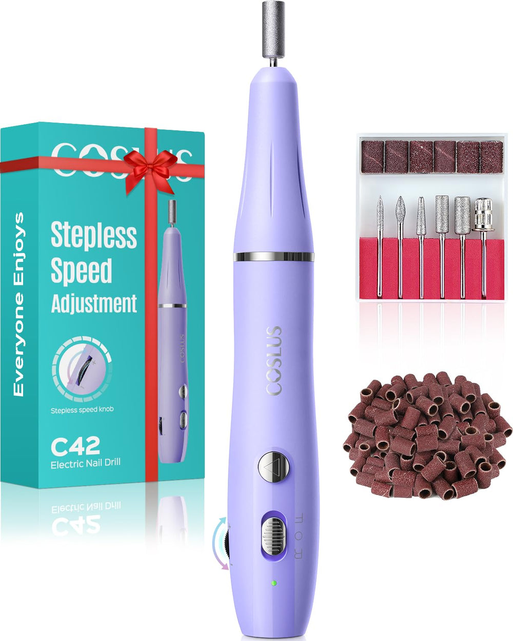 COSLUS lima eléctrica inalámbrica en uso, ideal para manicura en casa