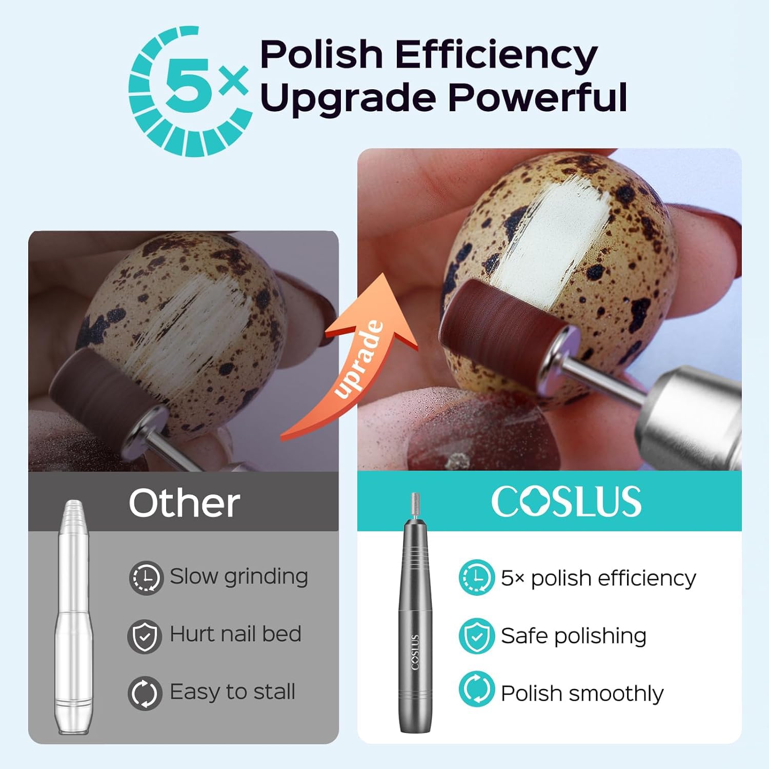 COSLUS nail drill bits set with six heads for versatility.