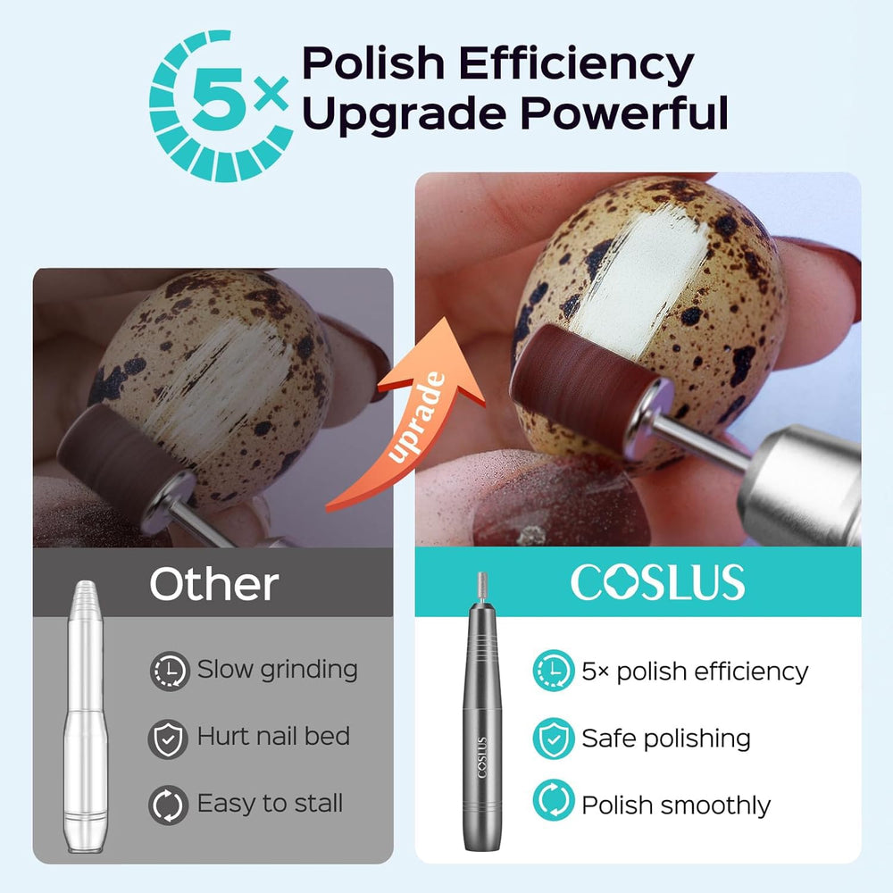 COSLUS nail drill bits set with six heads for versatility.
