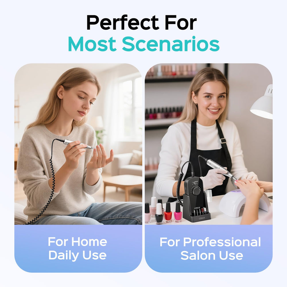 COSLUS nail drill for home use brings professional prep to DIY manicures.