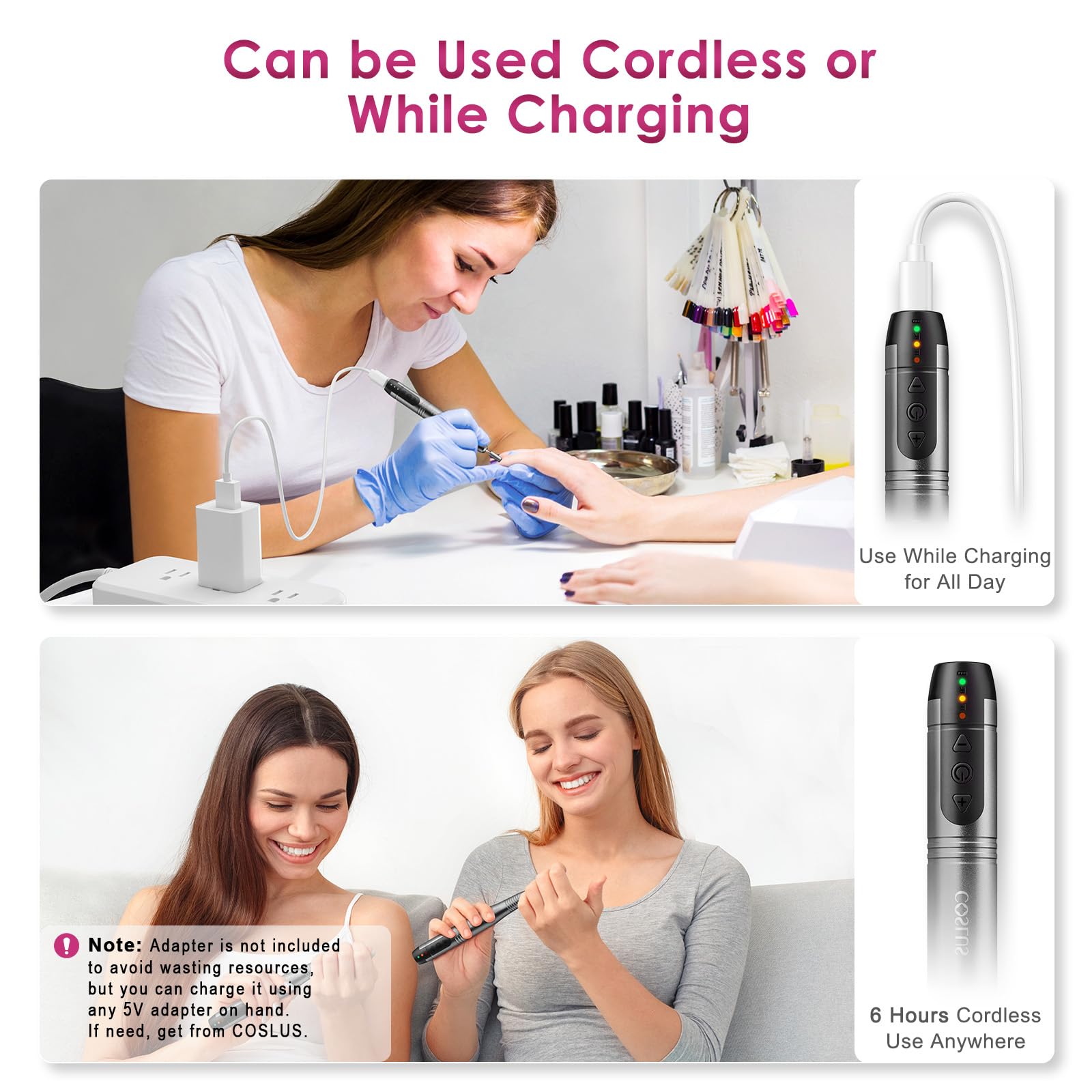 COSLUS nail drill lightweight design at 0.2 lbs enhances portability