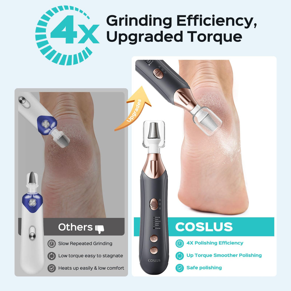 COSLUS cordless nail file with LED light enables precise filing anywhere.