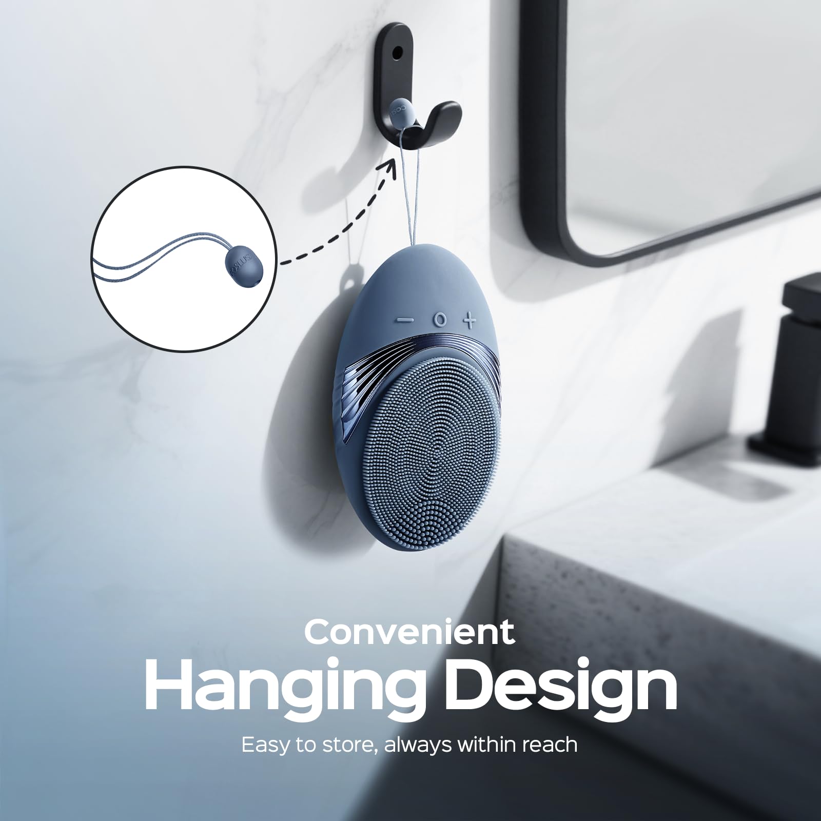 COSLUS packaging with charging cable shows compact travel-ready skincare kit.