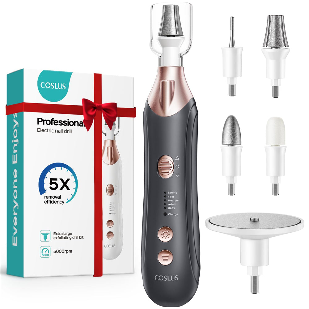COSLUS pro manicure-pedicure-kit packaging shows portable home salon setup for easy care.