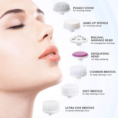 COSLUS silicone brush head highlights gentle exfoliation for sensitive skin