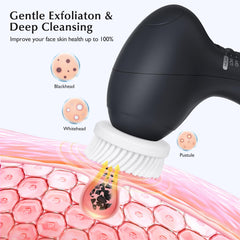 Coslus silicone brush head highlights gentle exfoliation and skin-friendly brush
