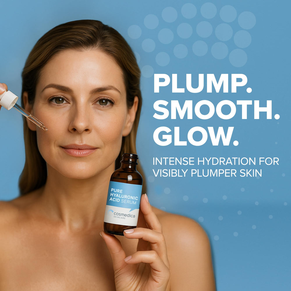 Cosmedica Skincare Hyaluronic Acid Serum pump glides smoothly for easy application.