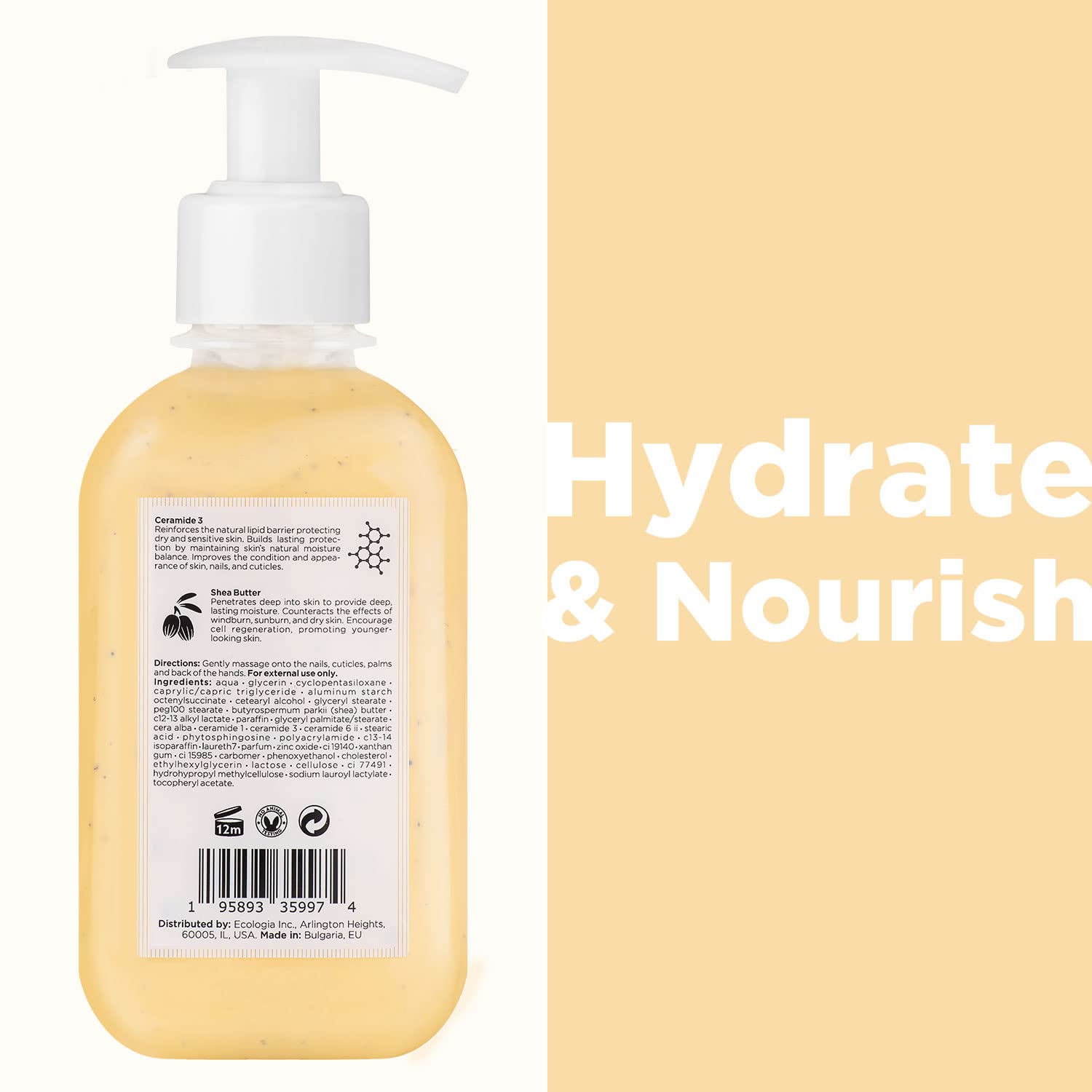 Cosmétiques Créatifs crema de manos, textura cremosa para absorción rápida.