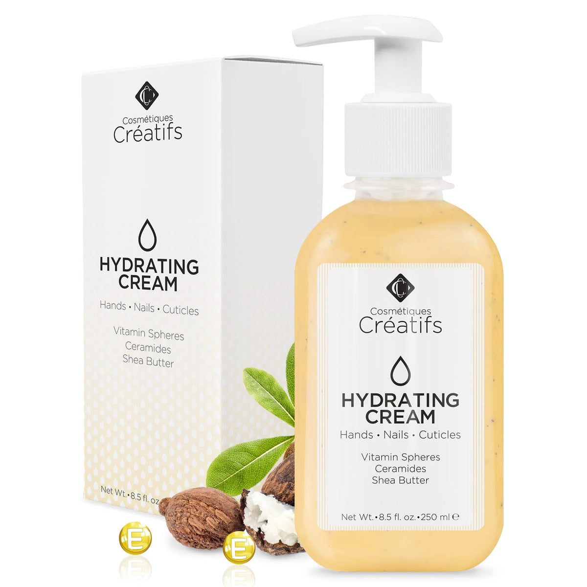 Cosmétiques Créatifs Moisturizing Hand Cream application demonstrates quick absorption and hydration.