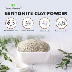 Cosmic Element clay powder in bowl shows easy mixing for DIY skincare.