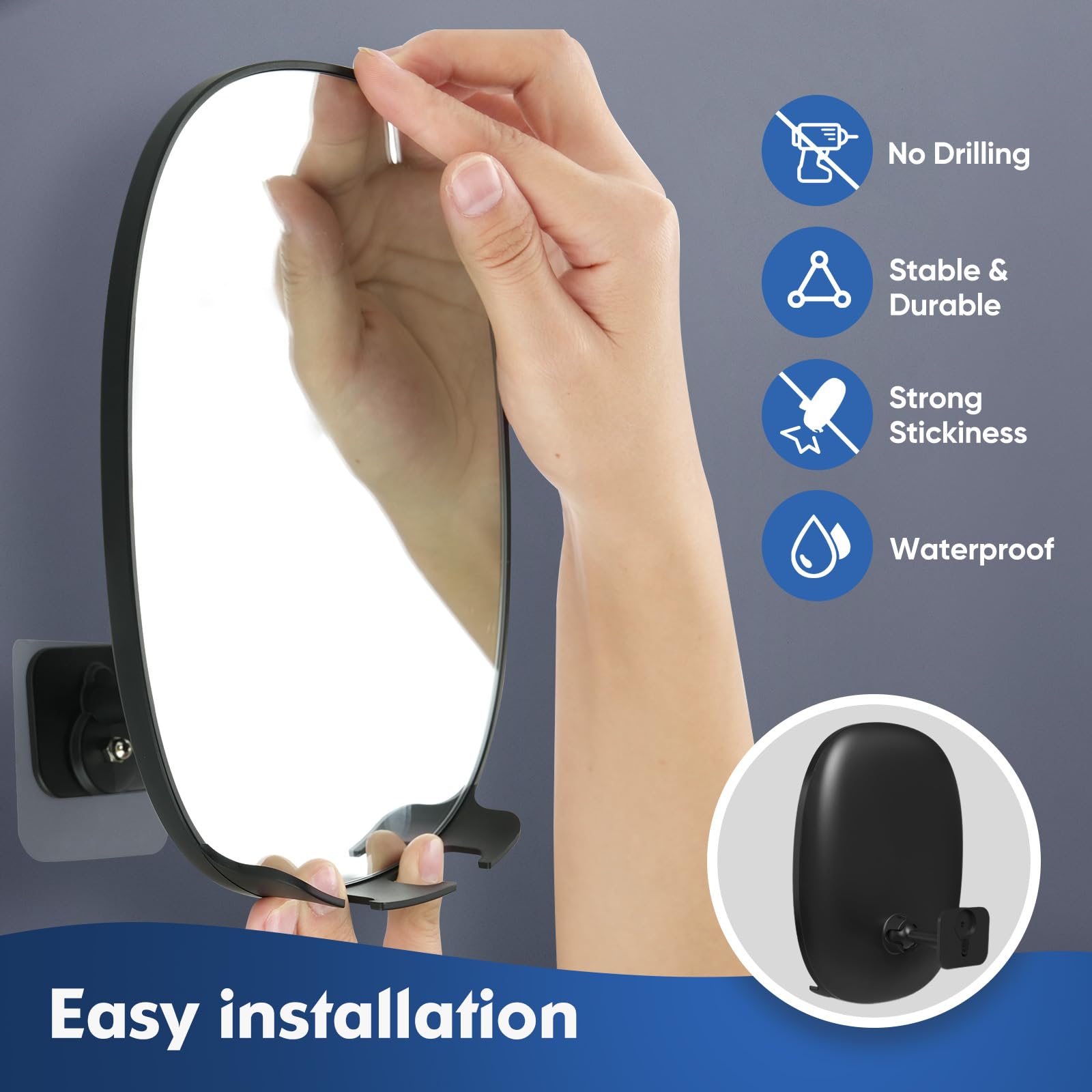 COSMIRROR shatterproof mirror designed for bathroom humidity and durability