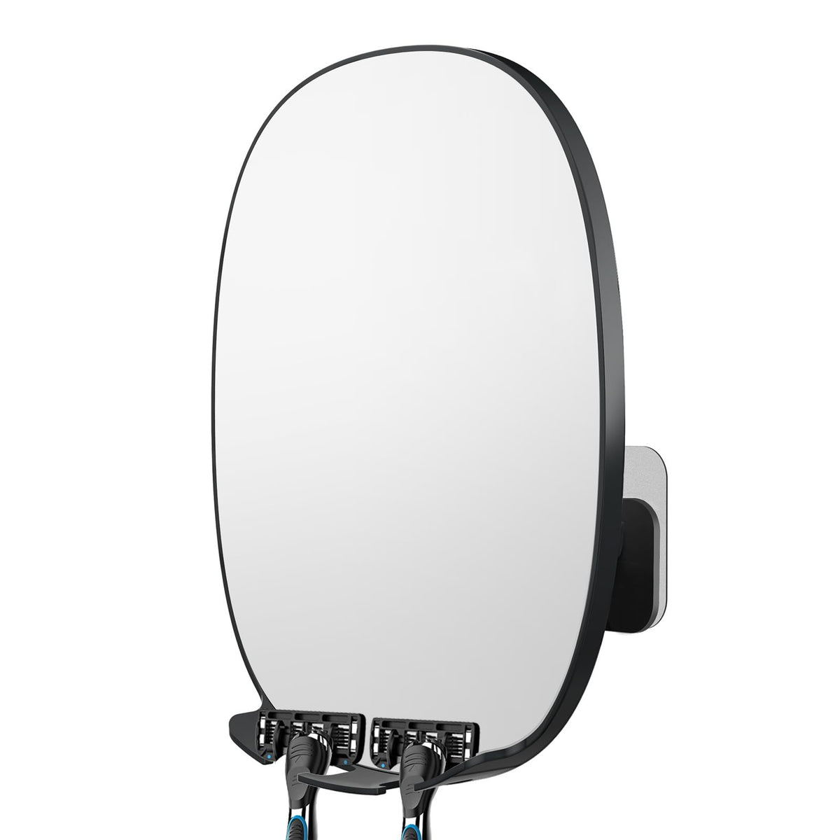 COSMIRROR fogless shower mirror shows clear reflection for precise shaving