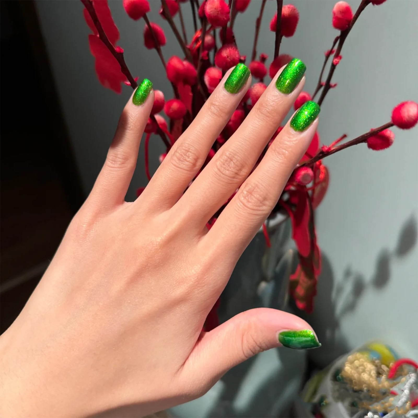 COSMOO Green Nail Polish top coat-ready option for longer gloss