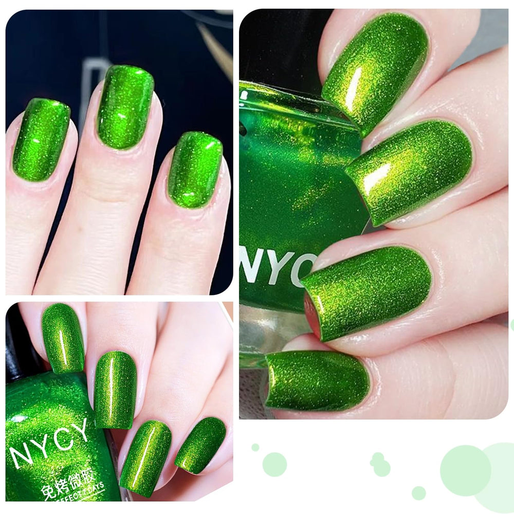 COSMOO Green Nail Polish wear demonstration suggests 7-10 days