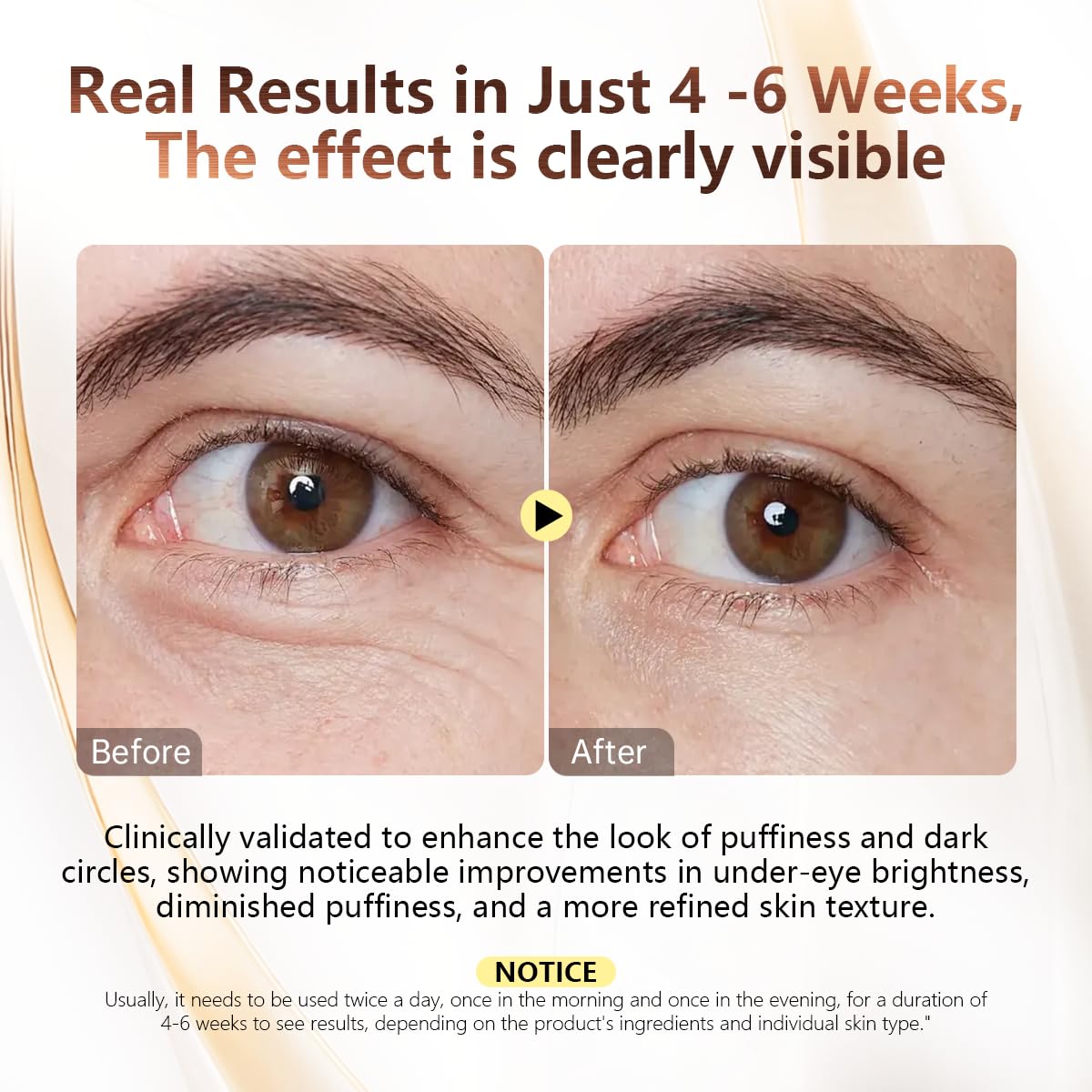 COSMOO night-time eye-cream close-up highlighting gentle nightly care for under-eye rejuvenation.