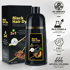 Cosmpro Black Hair Dye Shampoo gloves-01 shows easy, mess-free application with gloves.